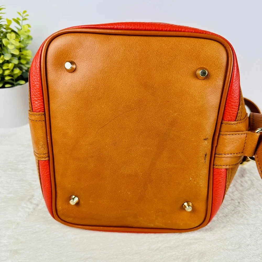 RARE Vintage Valentina Coral Convertible Bucket Bag Leather